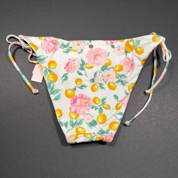 Victoria Secret Large L Bikini Bottom Cheeky Side Tie String Bow Lemon Print - Picture 5 of 5